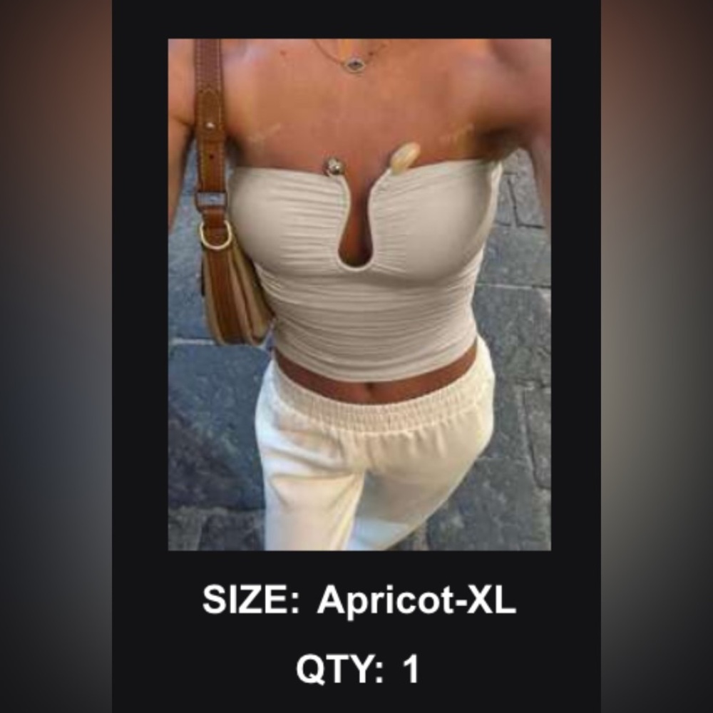 SHEIN Apricot Strapless Crop Top